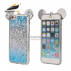 High quality 3D Mouse Ear Soft TPU case With Plating shedding phone case for iPhone  6S