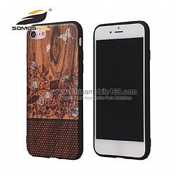 Good quality  skin Wood grain tpu phone Case Back Cover Case For Apple iPhone 7