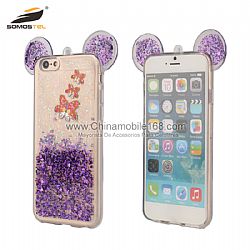 Fundas 3D Mouse TPU+Epoxy Con Disenos De arena movediza caso para iphone 6