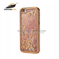 Lujo Ultra Thin Glitter Liquid Quicksand TPU Teléfono de Funda para el iphone 6s  plus