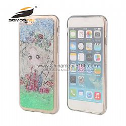 wholesale Gel TPU Quicksand Liquid Transparent Back Cover Phone Case for iPhone 6s plus