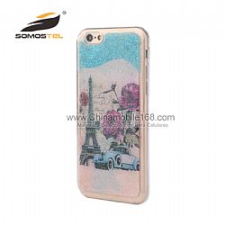 wholesale Gel TPU Quicksand Liquid Transparent Back Cover Phone Case for iPhone 5s