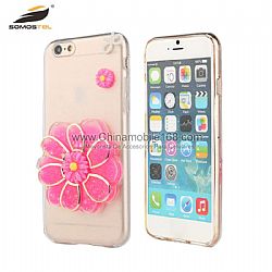 Elegance Diamond arena movediza de girasol Funda de teléfono TPU para iPhone 6s Plus