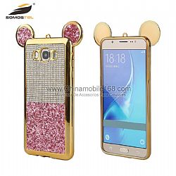 Fundas De TPU Galvanoplastia Con Diamantes y Dibujo de Mouse caso para samsung J7