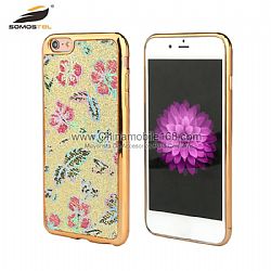 luxury Plating Frame TPU grain mobile phone case For iphone 6 6splus 7