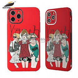 Funda TPU En Dibujo De Aceite Matte Con Bordes Verticales Para iPhone12mini