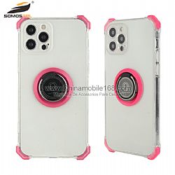 Funda TPU Serie Shadow Con Cuatro Ángulos Anti-Desprendimiento Y Anillo Para iPhone12Pro