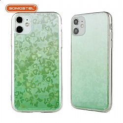 Funda TPU Galvanoplastia Plana Dual Caras De IMD Con Dibujo Colorido Y Polvo Flash Para iPhone13