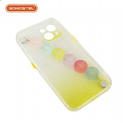 Fundas 1.5mm TPU de diseño transparente con  Protección De Lente  y  Linda Cadena de Pulsera