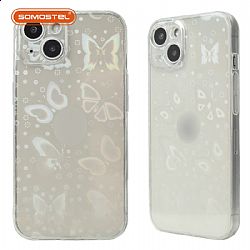 Funda TPU  Plana Dual Caras De IMD Con Dibujo Laser Y Polvo Flash