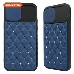 Lambskin pattern push window TPU+PC oil injection protector case