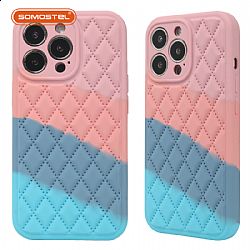 Diamond-Type Lattice Liquid Silicone Rianbow Colorful Phone Case
