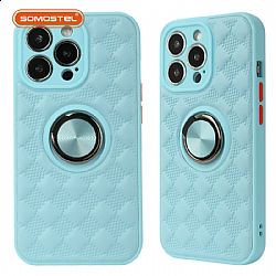 Qiying paste Leater TPU+PC+PU Phone Case with Magnetic Ring