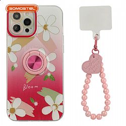 AiDouYiTi Plastic Ring Rear Holder with Bracelet Painting TPU Phone Case