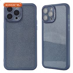 Electrochapado HuTong Dos-en-uno con Película de Lente Polvo Brillante TPU Funda de Teléfono