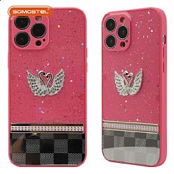 Filo recto Epoxy Swan accesorios TPU+PC Funda de teléfono