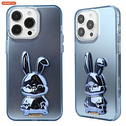 Big Hole TPU+PC+Electroplating Camera Frame 3 in 1 IMD Phone Case With Concealed Bracket