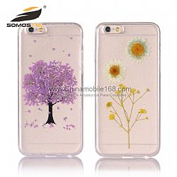 fundas para celulares Para iPhone/Samsung Moda Custom Flydate presionado flor carcasas celulares