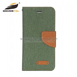 Oxford cloth Flip Wallet Leather Phone Case For iphone 6 plus With Card Slot and Stand