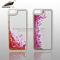 Transparente Glitter Quicksand fundas para celulars iPhone 5s