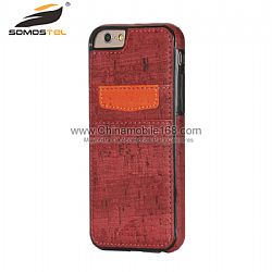 Top Quality Soft Touch Feeling Leather Back Cover Phone Case Mix TPU Case For iphone 6 4.7inch