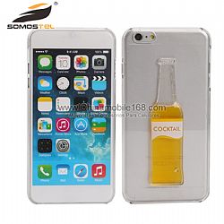 Funda dura con botella cooktail de liquido 3D para iPhone 6