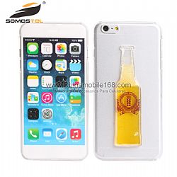 fundas de 3D con modelo de  botella de cerveza dentro liquido para iphone 6