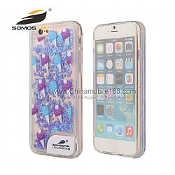 Liquid LED Light TPU Transparent shine Luminescent glitter phone case For iPhone 6