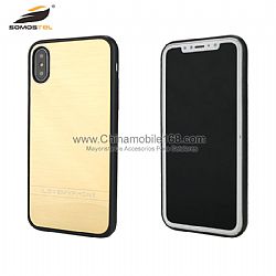 For IPhone6G/7G/X TPU + PC + metal case in single brushed color