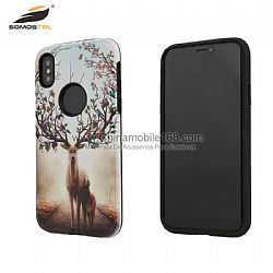 OEM TPU+PC relief phone back cover with beautiful pattern