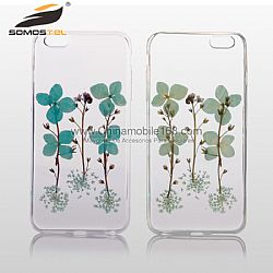 Hecho a mano las flores secas prensadas fundas para celular