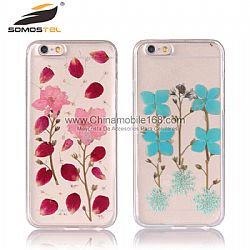 Presionado flores hechas a mano personalizado fundas para celulars