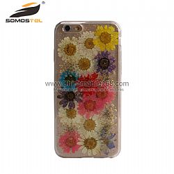Handmade pressed colorful flowers phone case wholesale for iPhone