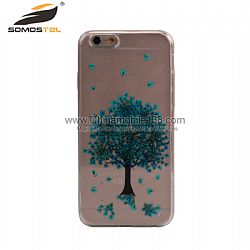 Green tree real pressed flowers phone case