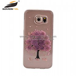 Tree real pressed flowers phone case for Samsung galaxy S6 edge