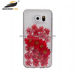 Hot sale red flower pressed phone case supplier