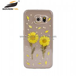 Hot sale yellow sunflower pressed phone case supplier