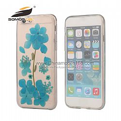 Hecho a mano presiona colorida fundas para celulars flores para iphone 6