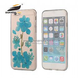 Real Flower Dried Pressed Sunflower Cherry Margarita TPU Cover Case for iPhone 6S plus