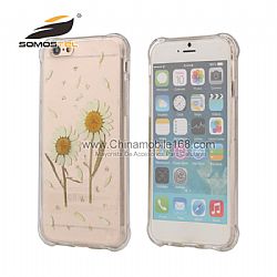 Real Flower Pressed Dried  Anti-Shock Series TPU back Cover Cases For iPhone 6