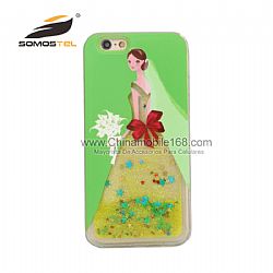 Moda líquido quicksand de Vestido  Muchacha de Suave TPU Caso para iphone 6s 6plus