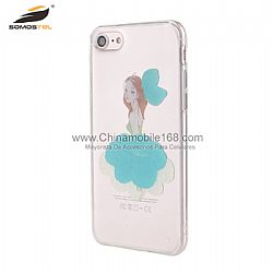 For LG K8/HUAWEI P10 beautiful girls TPU case with real flower