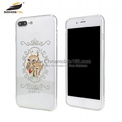 Acrylic 2 in 1 protector case with diamond design for 7Plus/Iphone X