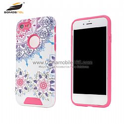 For Samsung A5/A7 2 in 1 relief colorful pattern case with pearls