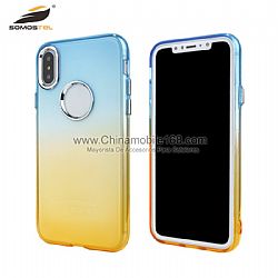 Nueva llegada protector TPU colorido degradado 2MM con botón de metal para Iphone 5G/Samsung S8