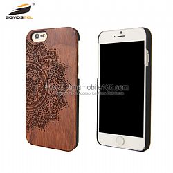 Mayoreo protector PC de madera con dibujo de escultura para iphone 6Plus/7Plus/8/X