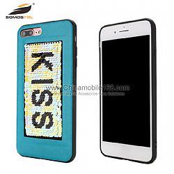 Anti-rasguños funda TPU+PU con decoracion de Lentejuelas para Iphone 7Plus/8Plus