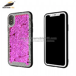 Buena calidad protector TPU+PC con diseño hojas brillantes