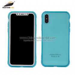 Funda Anti-Caída TPU+Silicona En Cristal para teléfono inteligente