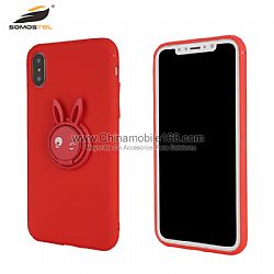 Funda TPU con diseño conejo y soporte para Iphone6/X/XR